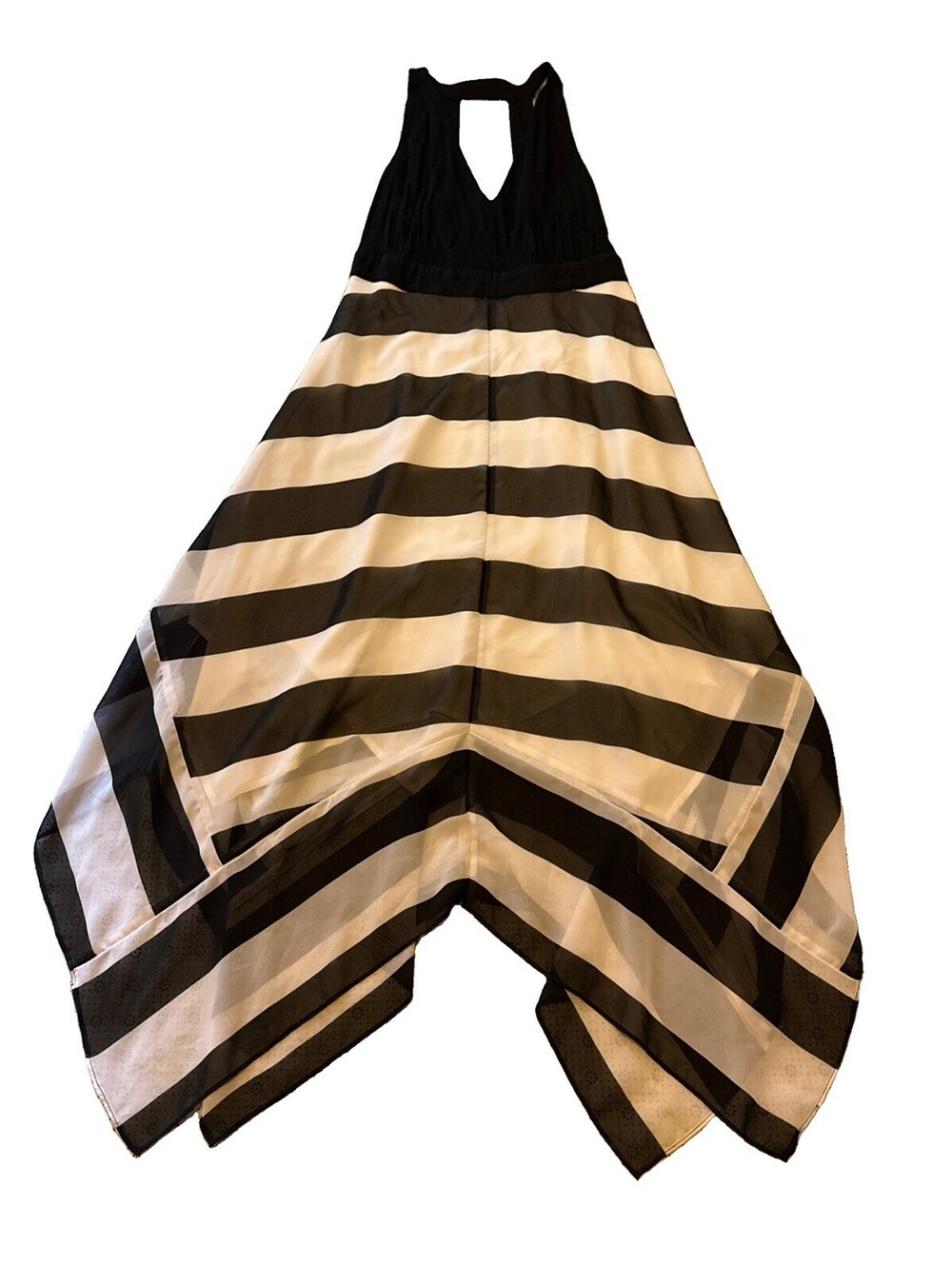 International Concepts (INC) Black And White Halter Style Midi Lined Dress Sz PP